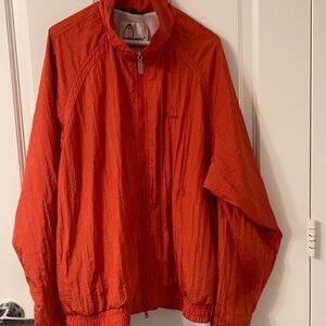 Vintage Head Red Nylon Zip Up Mens Windbreaker   Size Large